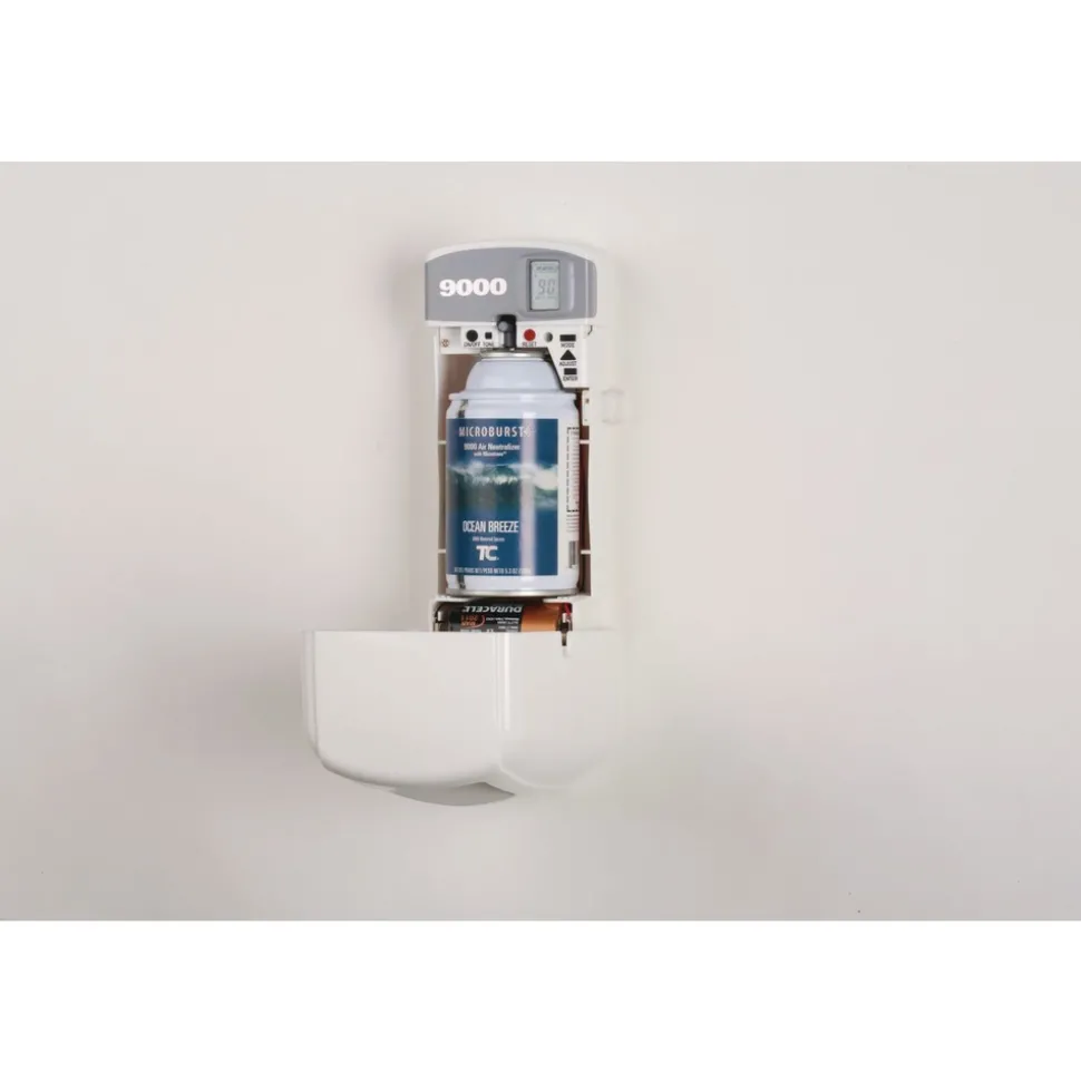 Rubbermaid Commercial 3.6 in. x 4.33 in. x 8.75 in. TC Microburst 9000 LCD Odor Control System - White