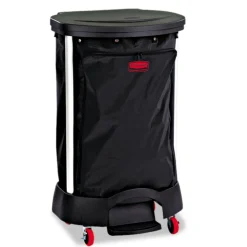 Rubbermaid Commercial 13.38 in. x 19.88 in. x 29.25 in. 30 Gallon Premium Step-On Nylon Linen Hamper Bag - Black