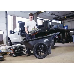 Rubbermaid Commercial 32.75 in. x 58 in. x 28.25 in. 300 lbs. Capacity Big Wheel Agriculture Wheelbarrow - Black