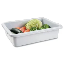 Rubbermaid Commercial 20 in. x 15 in. x 5 in. Bus/Utility Tote - Gray