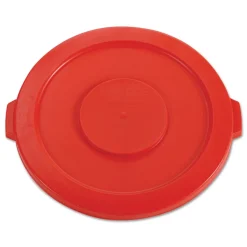 Rubbermaid Commercial 22.25 in. BRUTE Self-Draining Flat Top Lids for 32 gal. Round BRUTE Containers - Red
