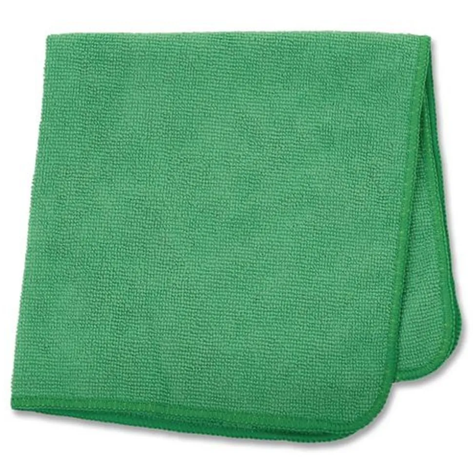 Rubbermaid Commercial 16 in. x 16 in. Microfiber Cleaning Cloths - Green (24/Pack)