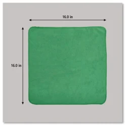 Rubbermaid Commercial 16 in. x 16 in. Microfiber Cleaning Cloths - Green (24/Pack)