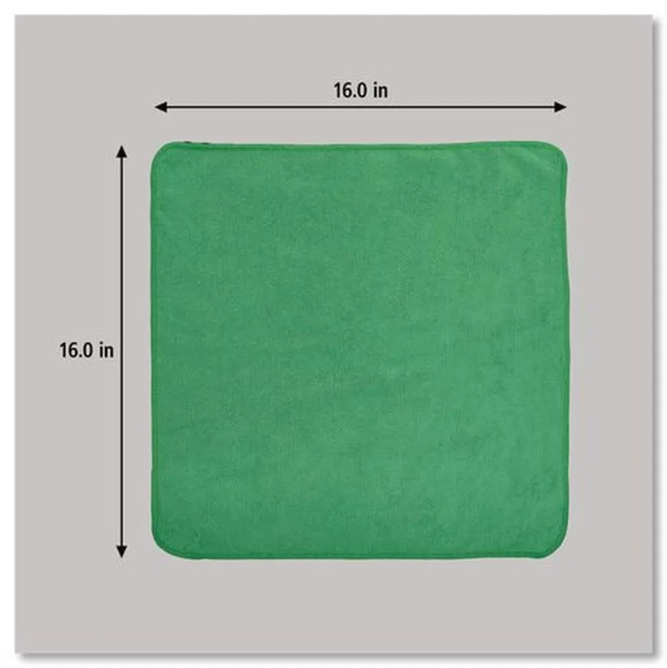 Rubbermaid Commercial 16 in. x 16 in. Microfiber Cleaning Cloths - Green (24/Pack)