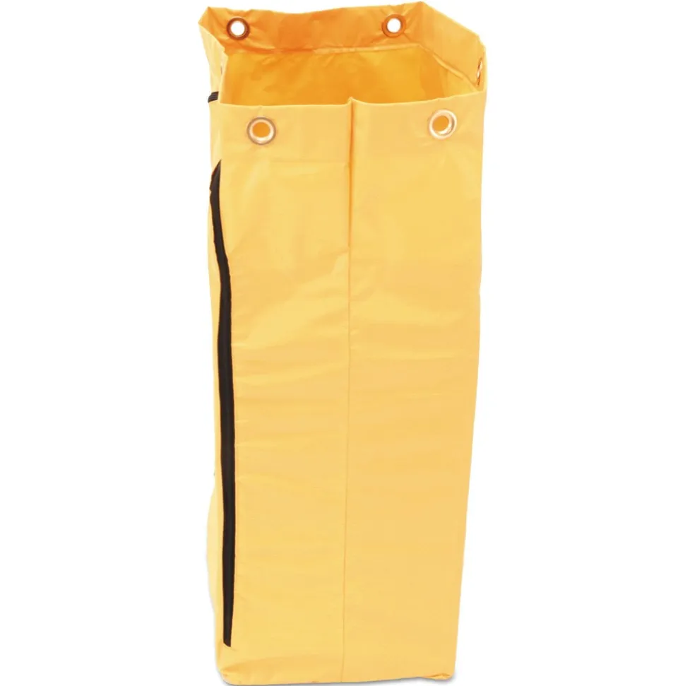Rubbermaid Commercial 17.25 in. x 30.5 in. 24 Gallon Zippered Vinyl Cleaning Cart Bag - Yellow
