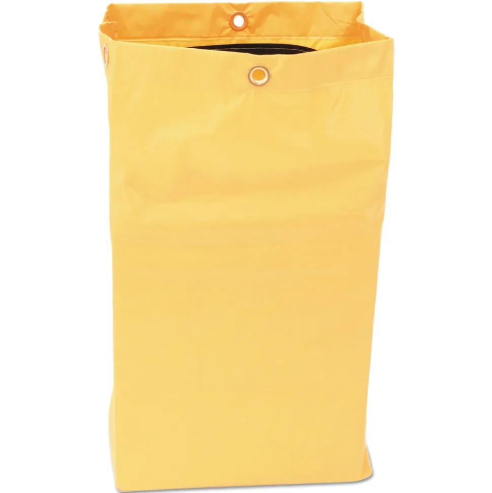 Rubbermaid Commercial 17.25 in. x 30.5 in. 24 Gallon Zippered Vinyl Cleaning Cart Bag - Yellow