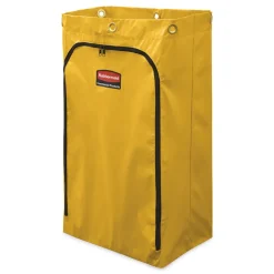 Rubbermaid Commercial 17.25 in. x 30.5 in. 24 Gallon Zippered Vinyl Cleaning Cart Bag - Yellow