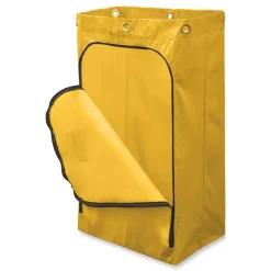 Rubbermaid Commercial 17.25 in. x 30.5 in. 24 Gallon Zippered Vinyl Cleaning Cart Bag - Yellow