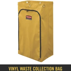 Rubbermaid Commercial 17.25 in. x 30.5 in. 24 Gallon Zippered Vinyl Cleaning Cart Bag - Yellow