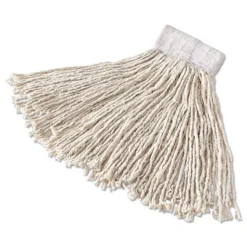 Rubbermaid Commercial 1 in. Headband Super Stitch Cotton Looped End Wet Mop Head - Large, White (6/Carton)