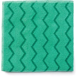 Rubbermaid Commercial 16 in. x 16 in. Microfiber Reusable Cleaning Cloths - Green (12/Carton)