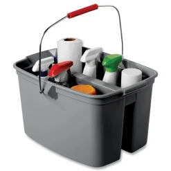 Rubbermaid Commercial 18 in. x 14.5 in. x 10 in. 19 qt. Plastic Double Utility Pail - Gray