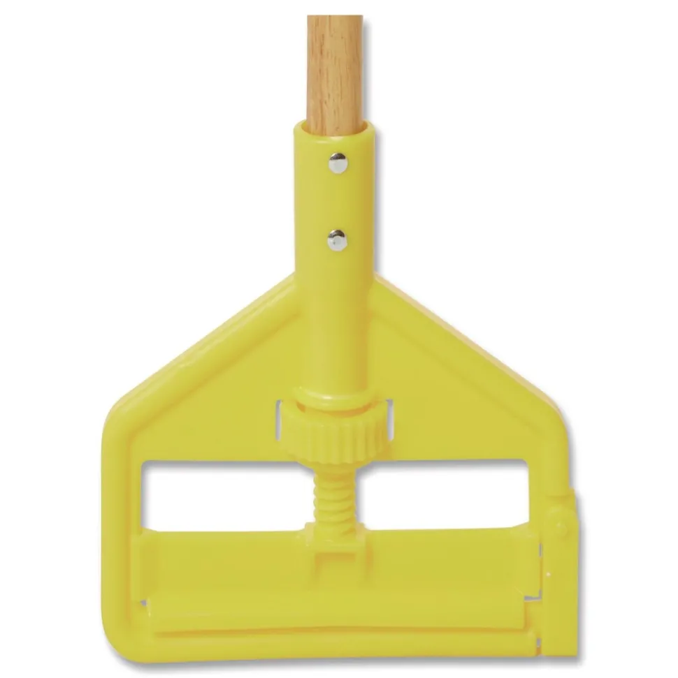 Rubbermaid Commercial 54 in. Invader Wood Side-Gate Wet-Mop Handle - Natural/Yellow