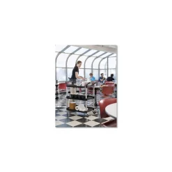 Rubbermaid Commercial 40.63 in. x 20 in. x 37.81 in. 300 lbs. Capacity 3 Shelves Plastic Xtra Utility Cart with Open Sides - Black