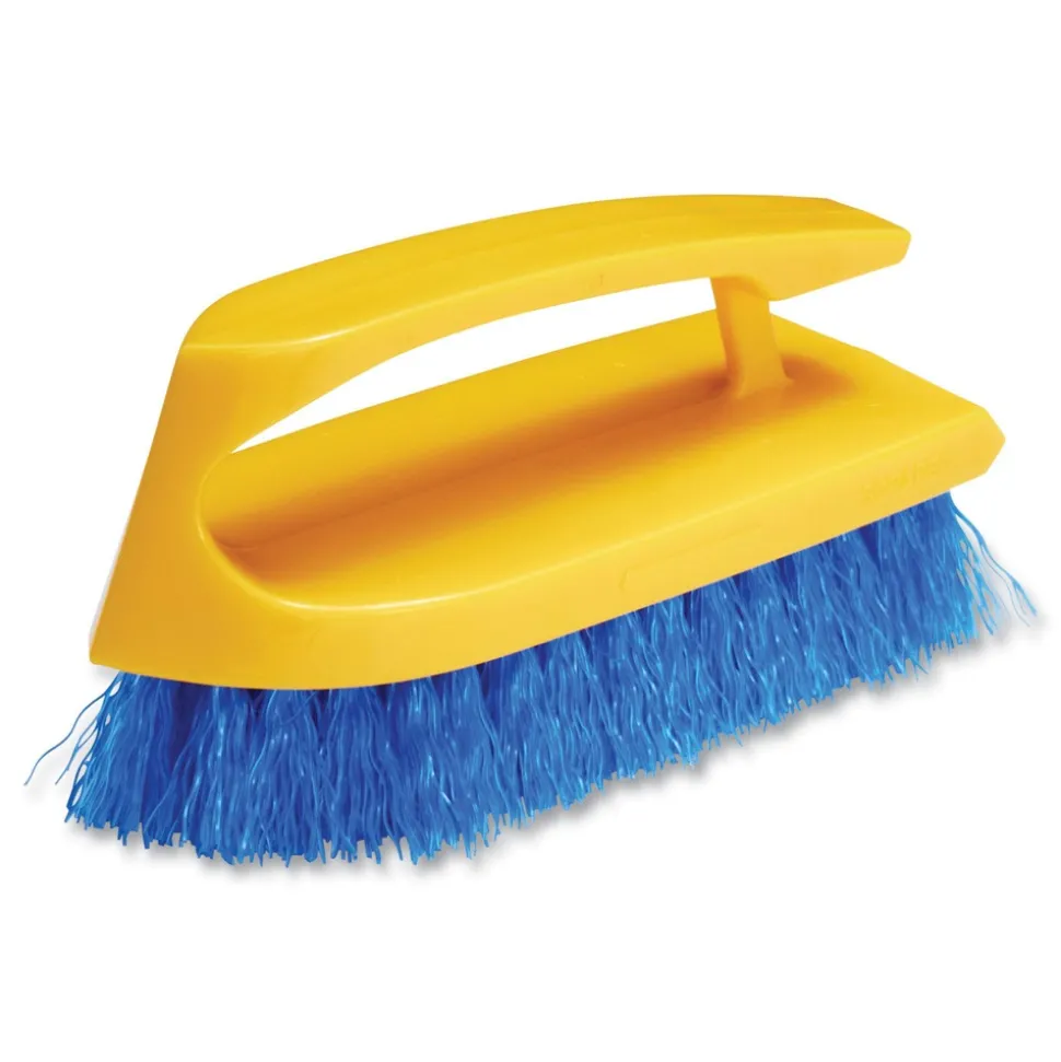 Rubbermaid Commercial 6 in. Iron-Shaped Scrub Brush - Yellow/Blue