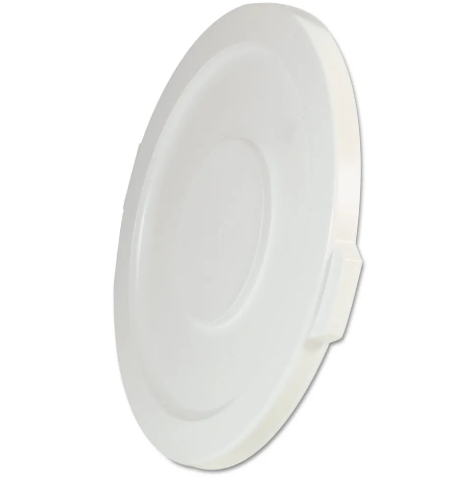 Rubbermaid Commercial 22.25 in. BRUTE Self-Draining Flat Top Lids for 32 gal. Round BRUTE Containers - White