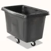Rubbermaid Commercial 300 lbs. Capacity 59 Gallon Plastic Cube Truck - Black