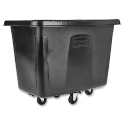 Rubbermaid Commercial 300 lbs. Capacity 59 Gallon Plastic Cube Truck - Black