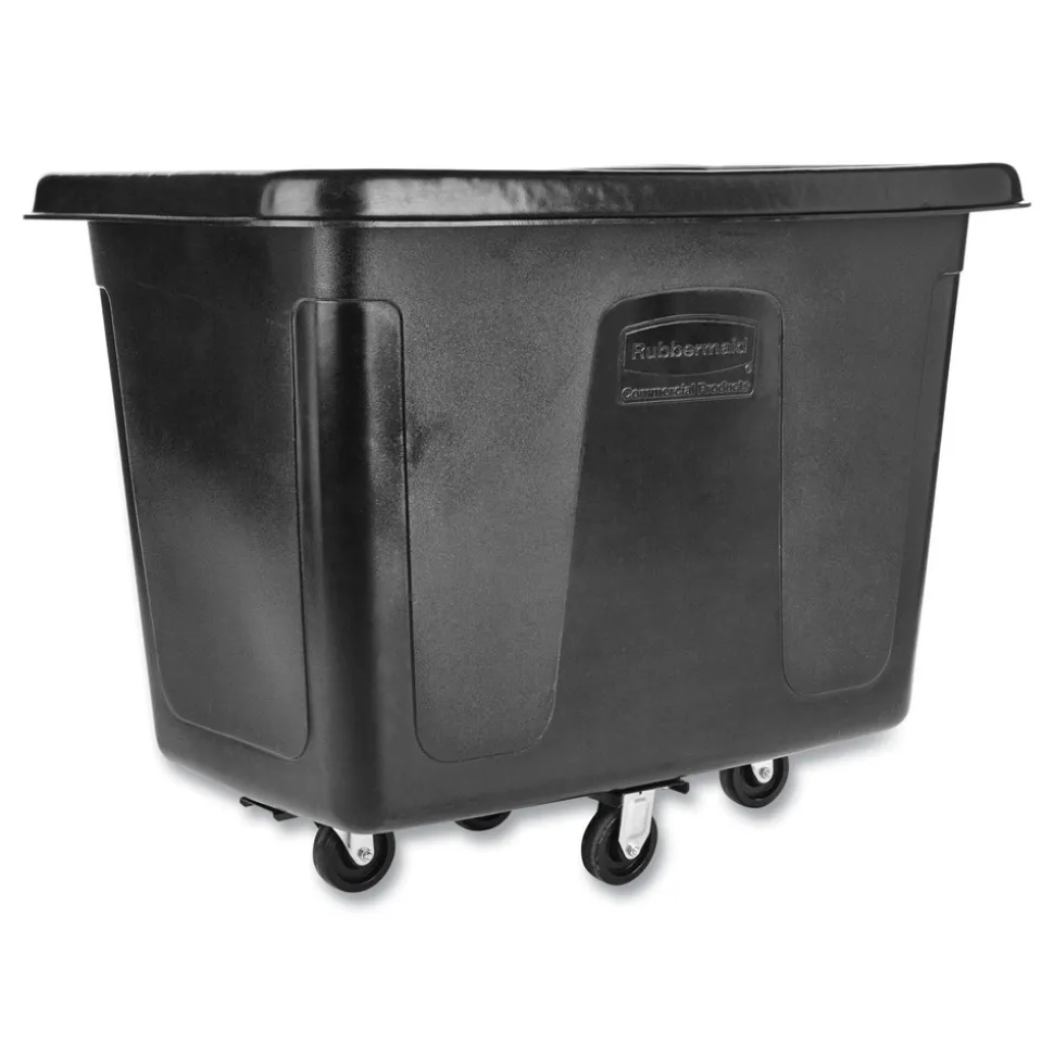 Rubbermaid Commercial 300 lbs. Capacity 59 Gallon Plastic Cube Truck - Black