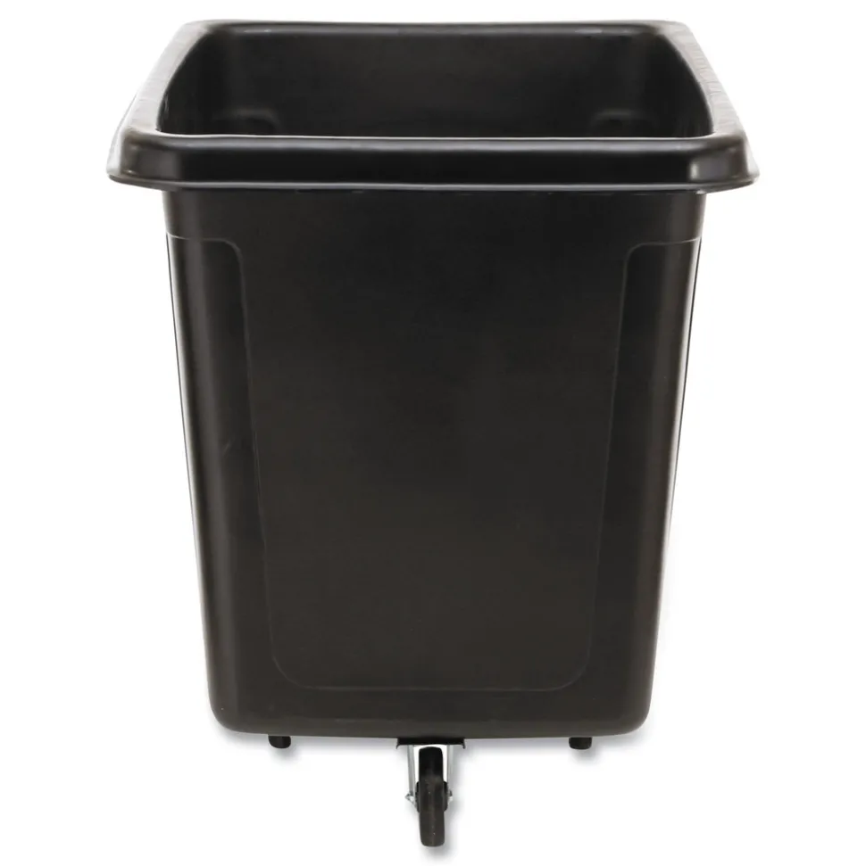 Rubbermaid Commercial 400 lbs. Capacity 12 cu-ft. Polyethylene/Metal Frame Medium-Density Cube Truck - Black
