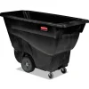 Rubbermaid Commercial 450 lbs. Capacity Rectangular Structural Foam Tilt Truck - Black