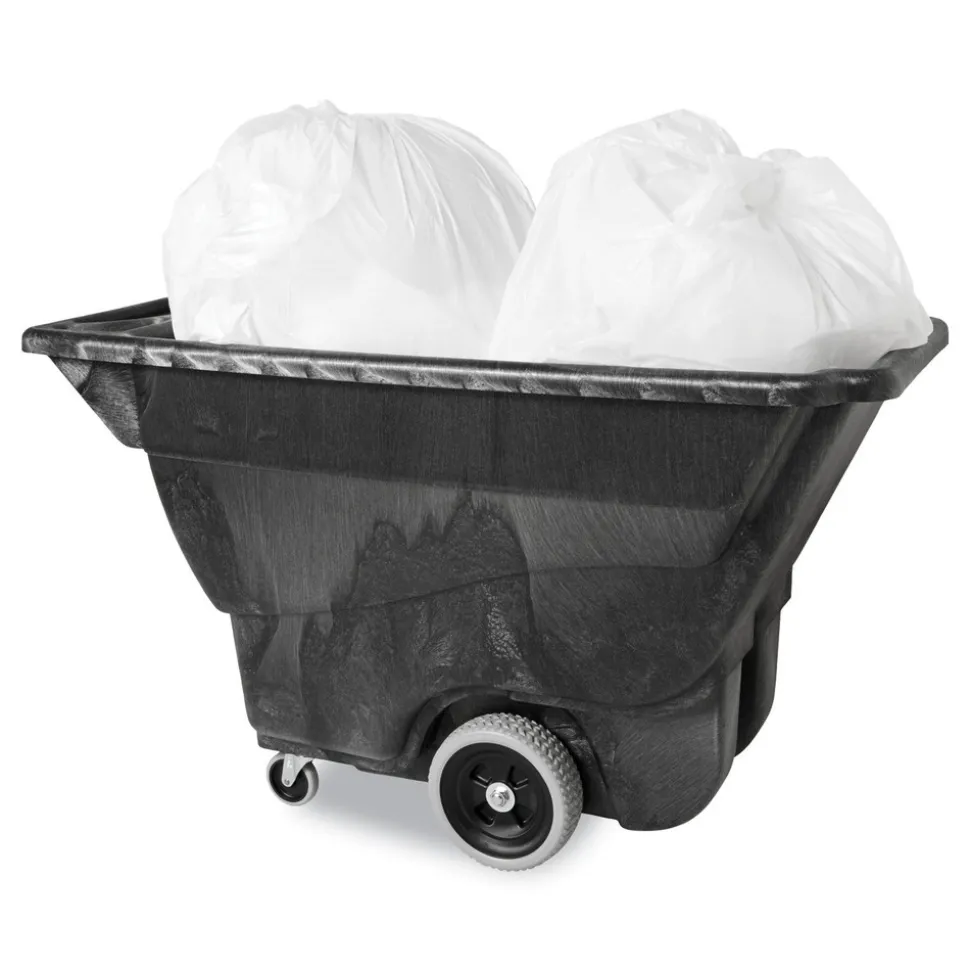 Rubbermaid Commercial 450 lbs. Capacity Rectangular Structural Foam Tilt Truck - Black