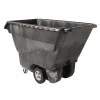 Rubbermaid Commercial 1250 lbs. Capacity Rectangular Structural Foam Tilt Truck - Black