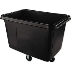 Rubbermaid Commercial 500 lbs. Capacity 105 Gallon Plastic Cube Truck - Black
