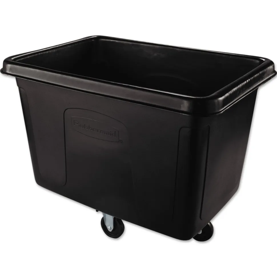 Rubbermaid Commercial 500 lbs. Capacity 105 Gallon Plastic Cube Truck - Black