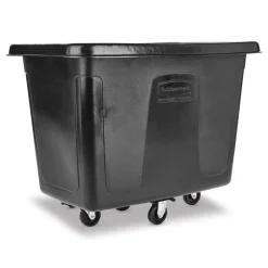 Rubbermaid Commercial 500 lbs. Capacity 105 Gallon Plastic Cube Truck - Black