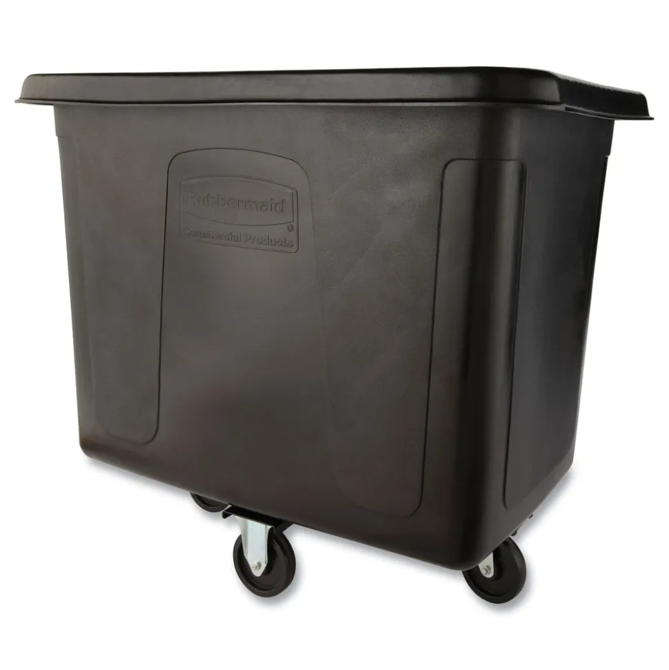Rubbermaid Commercial 500 lbs. Capacity 105 Gallon Plastic Cube Truck - Black