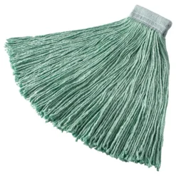 Rubbermaid Commercial 24 oz. Non-Launderable Cotton/Synthetic Cut-End Wet Mop Heads - Green