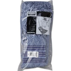 Rubbermaid Commercial 24 oz. Universal Headband Cotton/Synthetic Mop Head - Blue (12/Carton)