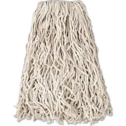 Rubbermaid Commercial 20 oz. 1 in. Band Economy Cut-End Cotton Wet Mop Head - White (12/Carton)
