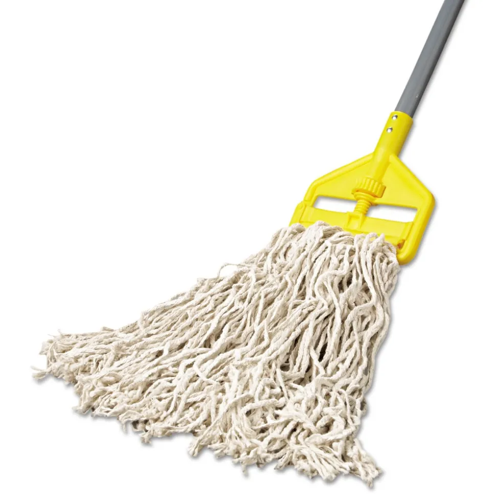 Rubbermaid Commercial 20 oz. 1 in. Band Economy Cut-End Cotton Wet Mop Head - White (12/Carton)