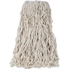 Rubbermaid Commercial 24 oz. 1 in. Band Economy Cut-End Cotton Wet Mop Head - White (12/Carton)