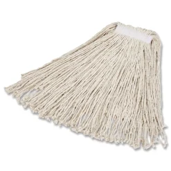 Rubbermaid Commercial 24 oz. 1 in. Band Economy Cut-End Cotton Wet Mop Head - White (12/Carton)