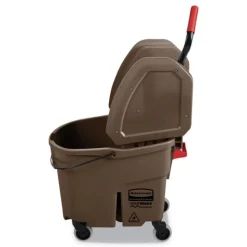 Rubbermaid Commercial 35 qt. WaveBrake 2.0 Down-Press Plastic Bucket/Wringer Combos - Brown