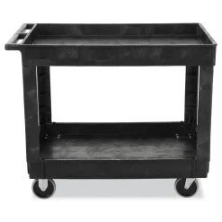 Rubbermaid Commercial 2 Shelves Plastic 500 lbs. Capacity 24 in. x 40 in. x 31.25 in. Service/Utility Carts - Black