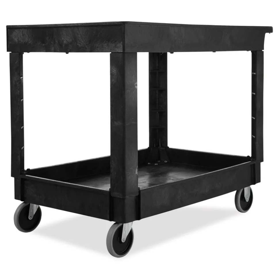 Rubbermaid Commercial 2 Shelves Plastic 500 lbs. Capacity 24 in. x 40 in. x 31.25 in. Service/Utility Carts - Black