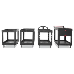 Rubbermaid Commercial 2 Shelves Plastic 500 lbs. Capacity 24 in. x 40 in. x 31.25 in. Service/Utility Carts - Black