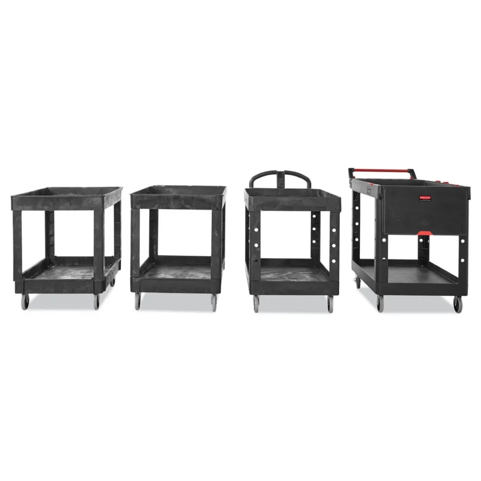 Rubbermaid Commercial 2 Shelves Plastic 500 lbs. Capacity 24 in. x 40 in. x 31.25 in. Service/Utility Carts - Black