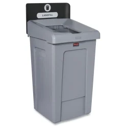 Rubbermaid Commercial 2171554 Slim Jim 33 gal 1-Stream Landfill Resin Recycling Station - Gray