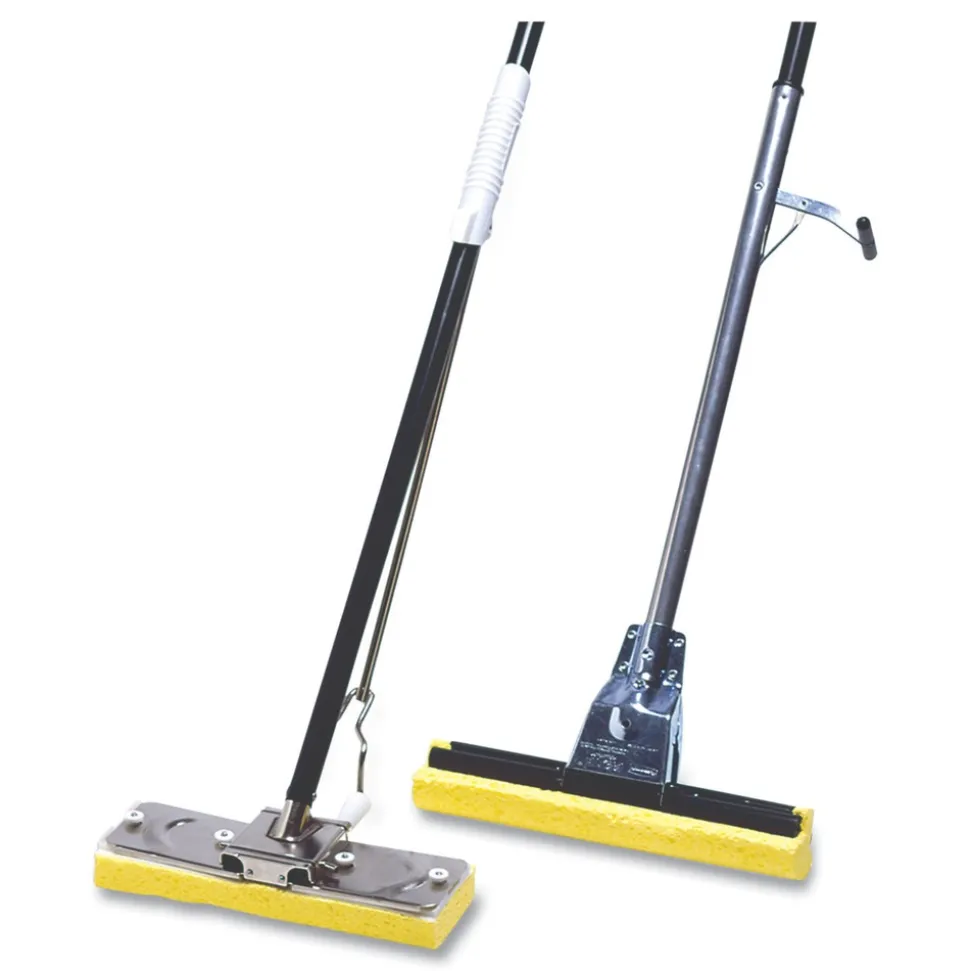 Rubbermaid Commercial Bronze Handle Steel Roller Sponge Mop with 12 in. Yellow Sponge