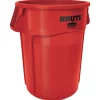 Rubbermaid Commercial BRUTE 44 Gallon Vented Plastic Round Container - Red
