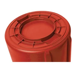 Rubbermaid Commercial BRUTE 44 Gallon Vented Plastic Round Container - Red
