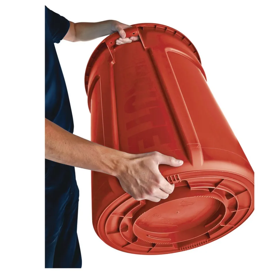 Rubbermaid Commercial BRUTE 44 Gallon Vented Plastic Round Container - Red