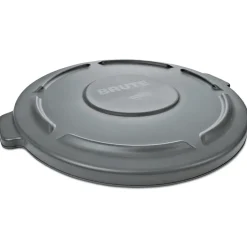 Rubbermaid Commercial BRUTE 26.75 in. Self-Draining Flat Top Lids for 55-Gallon Round Containers - Gray