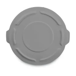 Rubbermaid Commercial BRUTE 26.75 in. Self-Draining Flat Top Lids for 55-Gallon Round Containers - Gray