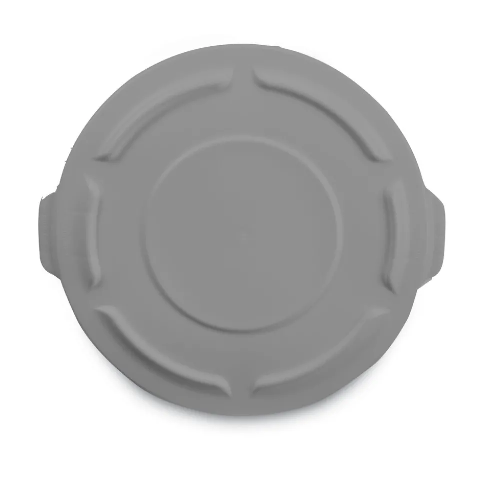 Rubbermaid Commercial BRUTE 26.75 in. Self-Draining Flat Top Lids for 55-Gallon Round Containers - Gray